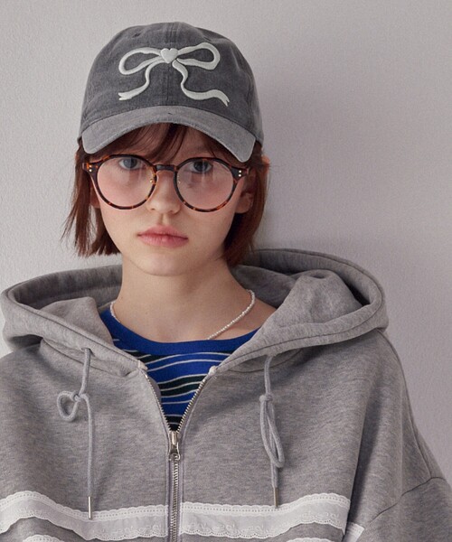 【セール】RONRON/ロンロン HEART RIBBON BALL CAP/ハートリボン 刺繍 ベースボールキャップ 限定展開（キャップ）｜PUBLUX（パブリュクス）