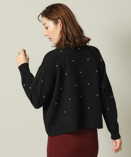 ITS'DEMO(イッツデモ)の「◆【手洗い可】ビジュー付きニット(ニット/セーター・レディース・グレー/オフホワイト/サックスブルー/ブラック・00)」の9枚目の写真
