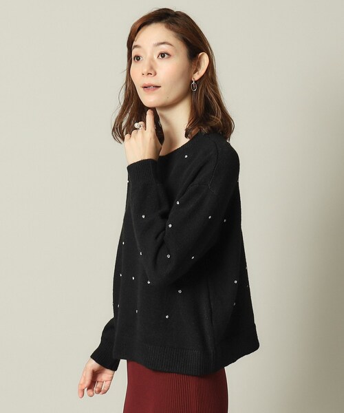 ITS'DEMO(イッツデモ)の「◆【手洗い可】ビジュー付きニット(ニット/セーター・レディース・グレー/オフホワイト/サックスブルー/ブラック・00)」の10枚目の写真