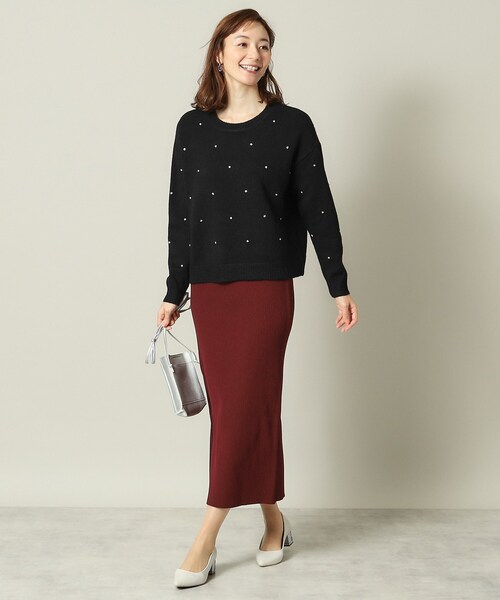 ITS'DEMO(イッツデモ)の「◆【手洗い可】ビジュー付きニット(ニット/セーター・レディース・グレー/オフホワイト/サックスブルー/ブラック・00)」の11枚目の写真