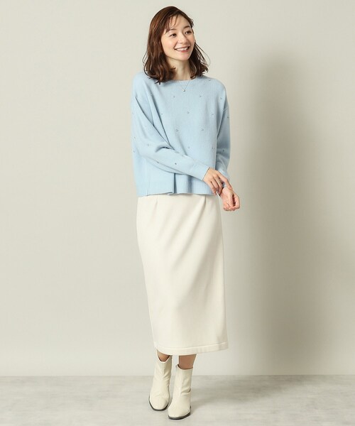 ITS'DEMO(イッツデモ)の「◆【手洗い可】ビジュー付きニット(ニット/セーター・レディース・グレー/オフホワイト/サックスブルー/ブラック・00)」の15枚目の写真