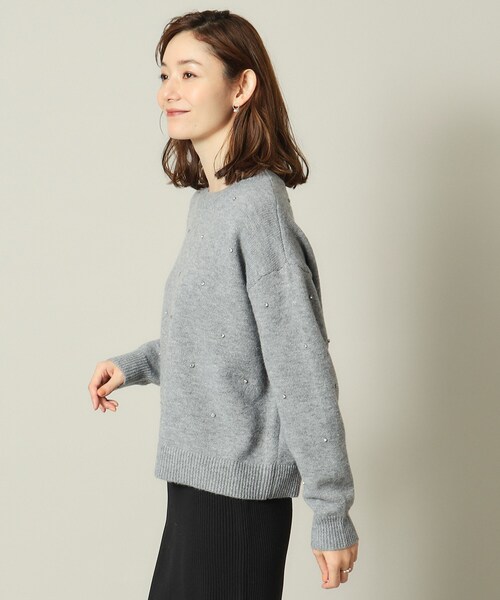 ITS'DEMO(イッツデモ)の「◆【手洗い可】ビジュー付きニット(ニット/セーター・レディース・グレー/オフホワイト/サックスブルー/ブラック・00)」の22枚目の写真