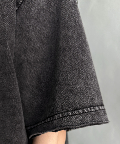 Classical Origin（クラシカルオリジン）の「【Classical Origin】「自分ウケ最強。」スノーウォッシュ加工ヴィンテージ綿100％Tシャツ／Snow Powder Washed 100% Cotton Vintage T-Shirt（Tシャツ/カットソー・メンズ・チャコール・LARGE/MEDIUM/SMALL）」の4枚目の写真