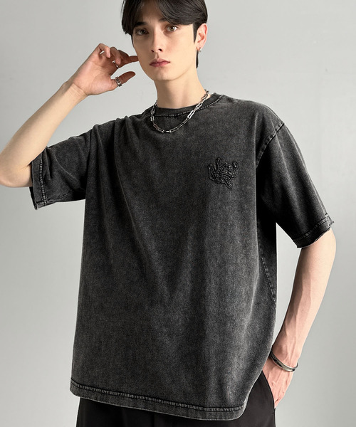 Classical Origin（クラシカルオリジン）の「【Classical Origin】「自分ウケ最強。」スノーウォッシュ加工ヴィンテージ綿100％Tシャツ／Snow Powder Washed 100% Cotton Vintage T-Shirt（Tシャツ/カットソー・メンズ・チャコール・LARGE/MEDIUM/SMALL）」の19枚目の写真