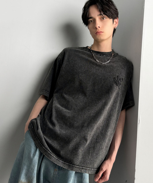 Classical Origin（クラシカルオリジン）の「【Classical Origin】「自分ウケ最強。」スノーウォッシュ加工ヴィンテージ綿100％Tシャツ／Snow Powder Washed 100% Cotton Vintage T-Shirt（Tシャツ/カットソー・メンズ・チャコール・LARGE/MEDIUM/SMALL）」の17枚目の写真