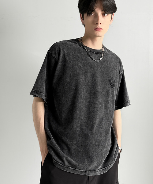 Classical Origin（クラシカルオリジン）の「【Classical Origin】「自分ウケ最強。」スノーウォッシュ加工ヴィンテージ綿100％Tシャツ／Snow Powder Washed 100% Cotton Vintage T-Shirt（Tシャツ/カットソー・メンズ・チャコール・LARGE/MEDIUM/SMALL）」の21枚目の写真