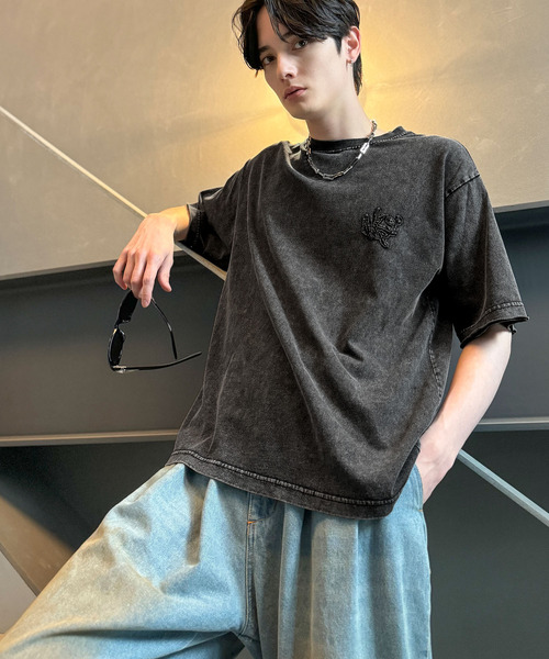 Classical Origin（クラシカルオリジン）の「【Classical Origin】「自分ウケ最強。」スノーウォッシュ加工ヴィンテージ綿100％Tシャツ／Snow Powder Washed 100% Cotton Vintage T-Shirt（Tシャツ/カットソー・メンズ・チャコール・LARGE/MEDIUM/SMALL）」の12枚目の写真