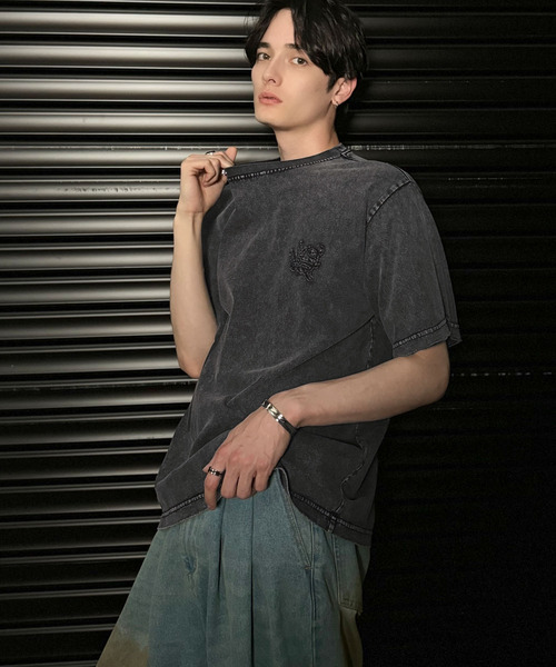 Classical Origin（クラシカルオリジン）の「【Classical Origin】「自分ウケ最強。」スノーウォッシュ加工ヴィンテージ綿100％Tシャツ／Snow Powder Washed 100% Cotton Vintage T-Shirt（Tシャツ/カットソー・メンズ・チャコール・LARGE/MEDIUM/SMALL）」の14枚目の写真