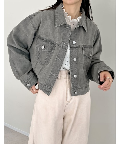 【未使用】プリスティン　リコットンデニムジャケット 神山まりあさん着用][2024SS COLLECTION]コットンデニムジャケット