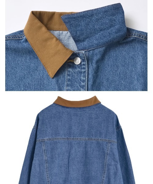 Re:EDIT（リエディ）の「コットンデニムジャケット（デニムジャケット・レディース・グレー/ブルー/ブルー系その他2/ブルー系その他・MEDIUM/LARGE）」の9枚目の写真