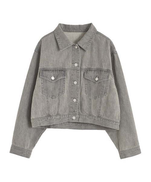 Re:EDIT（リエディ）の「コットンデニムジャケット（デニムジャケット・レディース・グレー/ブルー/ブルー系その他2/ブルー系その他・MEDIUM/LARGE）」の5枚目の写真
