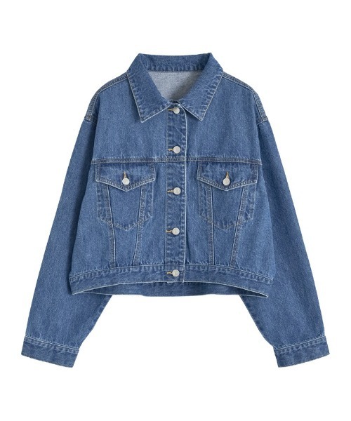 Re:EDIT（リエディ）の「コットンデニムジャケット（デニムジャケット・レディース・グレー/ブルー/ブルー系その他2/ブルー系その他・MEDIUM/LARGE）」の6枚目の写真