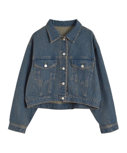 Re:EDIT（リエディ）の「コットンデニムジャケット（デニムジャケット・レディース・グレー/ブルー/ブルー系その他2/ブルー系その他・MEDIUM/LARGE）」の8枚目の写真