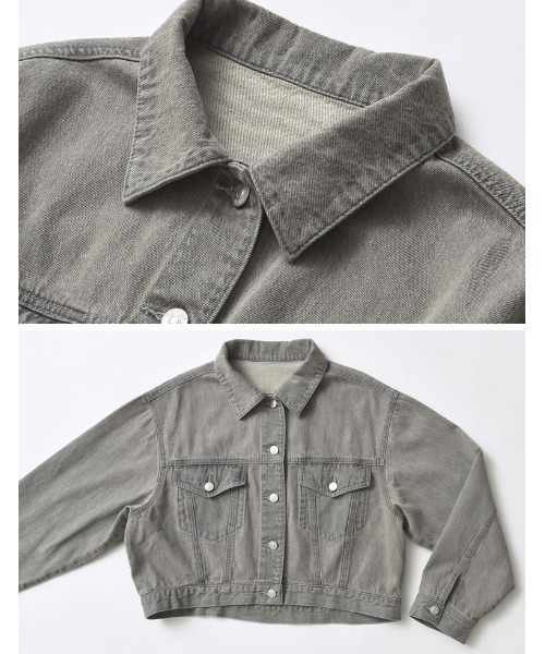 Re:EDIT（リエディ）の「コットンデニムジャケット（デニムジャケット・レディース・グレー/ブルー/ブルー系その他2/ブルー系その他・MEDIUM/LARGE）」の11枚目の写真