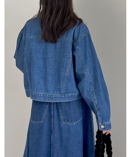 Re:EDIT（リエディ）の「コットンデニムジャケット（デニムジャケット・レディース・グレー/ブルー/ブルー系その他2/ブルー系その他・MEDIUM/LARGE）」の13枚目の写真