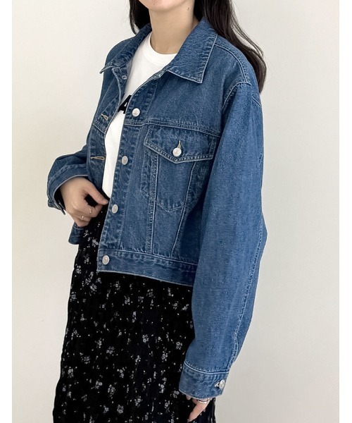 Re:EDIT（リエディ）の「コットンデニムジャケット（デニムジャケット・レディース・グレー/ブルー/ブルー系その他2/ブルー系その他・MEDIUM/LARGE）」の15枚目の写真