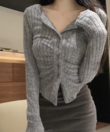 Nia(ニア)/襟付きギャザーカットソー