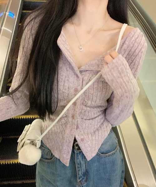 Nia（ニア）の「Nia(ニア)/襟付きギャザーカットソー（Tシャツ/カットソー・レディース・グレー/ピンク/ベージュ・MEDIUM/LARGE/SMALL）」の3枚目の写真