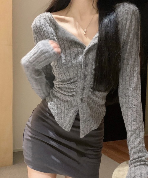 Nia（ニア）の「Nia(ニア)/襟付きギャザーカットソー（Tシャツ/カットソー・レディース・グレー/ピンク/ベージュ・MEDIUM/LARGE/SMALL）」の20枚目の写真