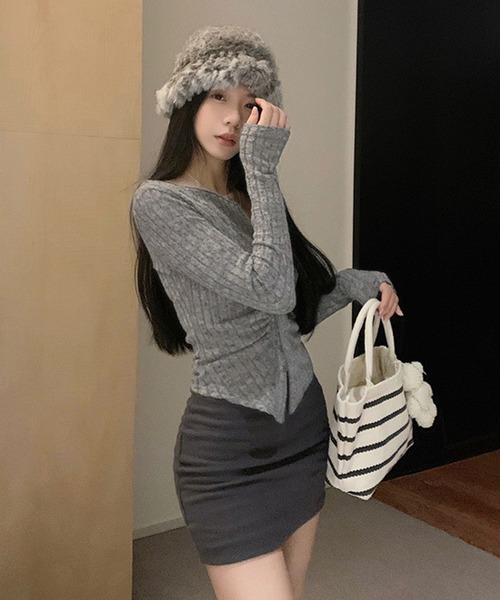 Nia（ニア）の「Nia(ニア)/襟付きギャザーカットソー（Tシャツ/カットソー・レディース・グレー/ピンク/ベージュ・MEDIUM/LARGE/SMALL）」の21枚目の写真