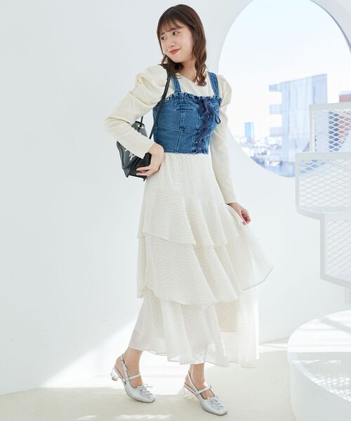 MAJESTIC LEGON(マジェスティックレゴン)の「クルーネックパワショルリブトップス(Tシャツ/カットソー・レディース・ブラック/アイボリー・MEDIUM)」の22枚目の写真