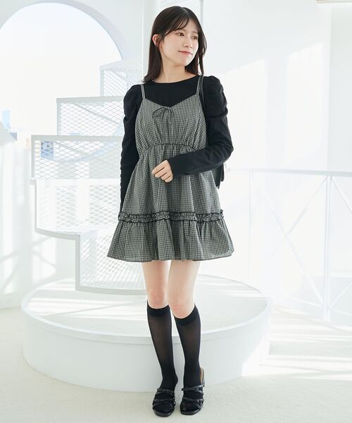MAJESTIC LEGON(マジェスティックレゴン)の「クルーネックパワショルリブトップス(Tシャツ/カットソー・レディース・ブラック/アイボリー・MEDIUM)」の20枚目の写真