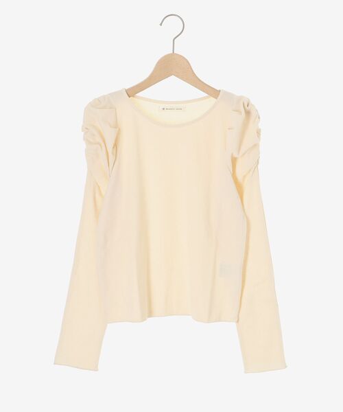 MAJESTIC LEGON(マジェスティックレゴン)の「クルーネックパワショルリブトップス(Tシャツ/カットソー・レディース・ブラック/アイボリー・MEDIUM)」の14枚目の写真