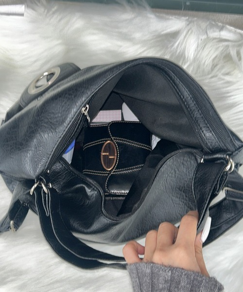 訳あり美品】 amiet カイマン クロコ ハンドバッグ ショルダー2way  