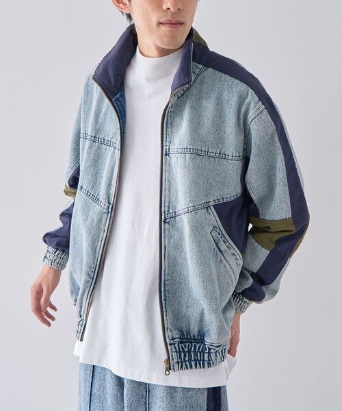 CRAFT STANDARD BOUTIQUE（クラフトスタンダードブティック）の「デニムトラックジャケット（テーラードジャケット・メンズ・インディゴブルー/ブラック・M/L/XL）」の3枚目の写真