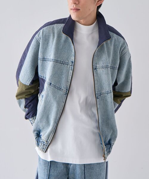 CRAFT STANDARD BOUTIQUE（クラフトスタンダードブティック）の「デニムトラックジャケット（テーラードジャケット・メンズ・インディゴブルー/ブラック・M/L/XL）」の4枚目の写真