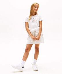 TOMMY HILFIGER（トミーヒルフィガー）の「GIRLS ヒルフィガースパンコールフラッグTシャツワンピース（ワンピース）」