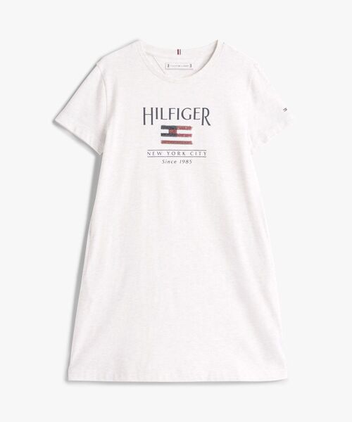 TOMMY HILFIGER（トミーヒルフィガー）の「GIRLS ヒルフィガースパンコールフラッグTシャツワンピース（ワンピース・キッズ・ライトグレー・140cm/160cm/150cm/130cm）」の5枚目の写真