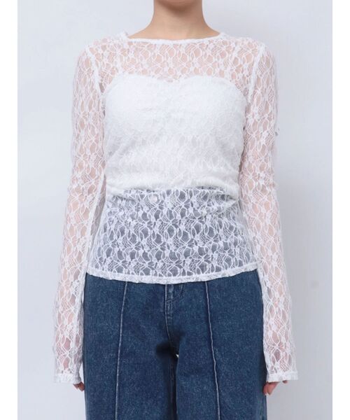 EATME（イートミー）の「レースプルオーバー（Tシャツ/カットソー・レディース・ブラック/オフホワイト/イエロー・FREE）」の10枚目の写真