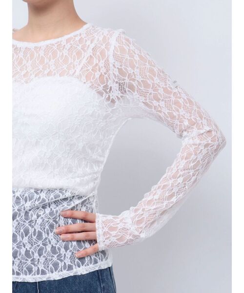 EATME（イートミー）の「レースプルオーバー（Tシャツ/カットソー・レディース・ブラック/オフホワイト/イエロー・FREE）」の6枚目の写真