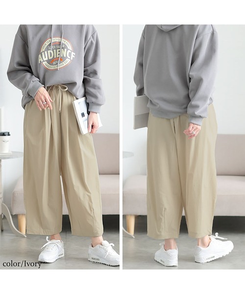 GOLDJAPAN（ゴールドジャパン）の「ストレッチタックコクーンワイドパンツ【大きいサイズ対応】（その他パンツ・レディース・ネイビー/ベージュ/ブラック/カーキ/アイボリー・LL/3L/4L/5L）」の11枚目の写真