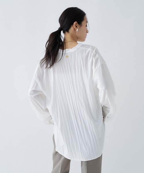 cloenc（クロエンス）の「【手洗い可】スキッパーシャツブラウス（シャツ/ブラウス・レディース・ホワイト/グレー/ピンク・02）」の11枚目の写真