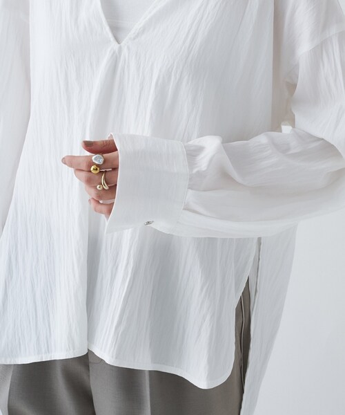 cloenc（クロエンス）の「【手洗い可】スキッパーシャツブラウス（シャツ/ブラウス・レディース・ホワイト/グレー/ピンク・02）」の16枚目の写真