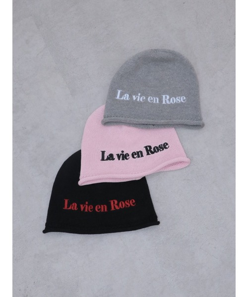 jouetie（ジュエティ）の「カラーロゴビーニー（ニットキャップ/ビーニー・レディース・ピンク/グレー/ブラック・FREE）」の8枚目の写真