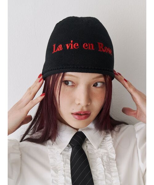 jouetie（ジュエティ）の「カラーロゴビーニー（ニットキャップ/ビーニー・レディース・ピンク/グレー/ブラック・FREE）」の10枚目の写真