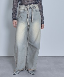 miette | ウエストリボンカーブラインデニムパンツ(デニムパンツ)