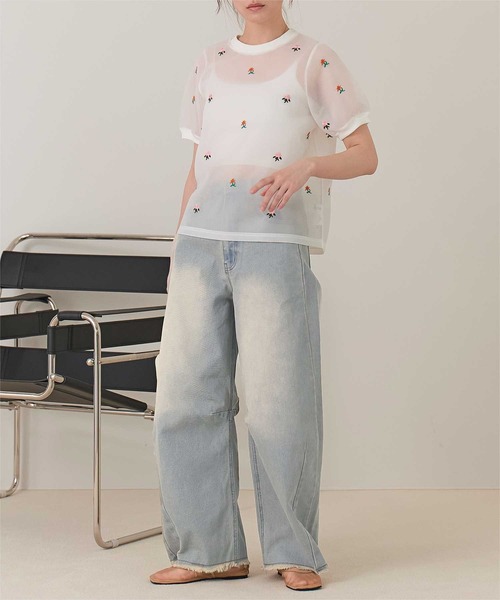 miette(ミエット)の「ウエストリボンカーブラインデニムパンツ(デニムパンツ・レディース・ライトブルー/ブラウン・S/M)」の18枚目の写真