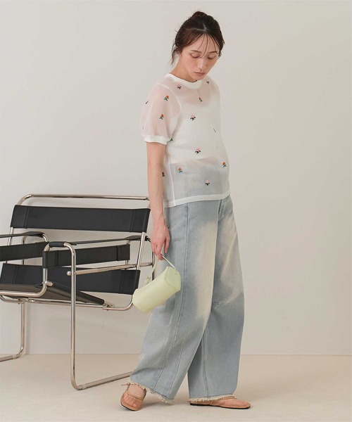 miette(ミエット)の「ウエストリボンカーブラインデニムパンツ(デニムパンツ・レディース・ライトブルー/ブラウン・S/M)」の16枚目の写真