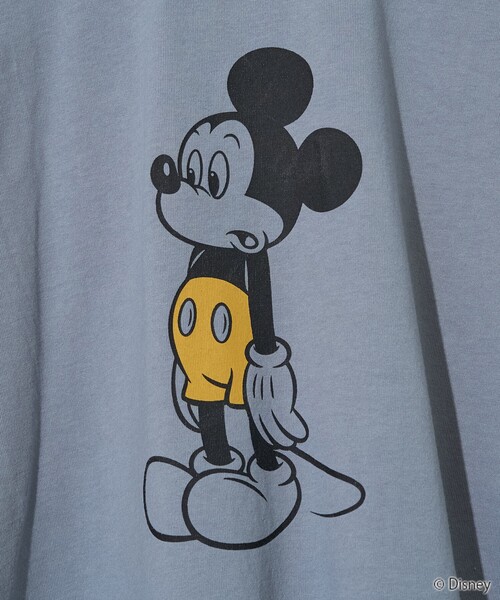 FREAK'S STORE（フリークスストア）の「限定展開/別注/Mickey Mouse/ミッキーマウス/前後 プリント 半袖 Tシャツ（Tシャツ/カットソー・レディース・オフホワイト/サックスブルー/ライトベージュ/スミクロ/ライトグレー・LARGE/MEDIUM/SMALL）」の21枚目の写真