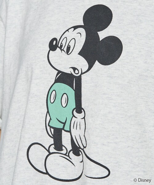 FREAK'S STORE（フリークスストア）の「限定展開/別注/Mickey Mouse/ミッキーマウス/前後 プリント 半袖 Tシャツ（Tシャツ/カットソー・レディース・オフホワイト/サックスブルー/ライトベージュ/スミクロ/ライトグレー・LARGE/MEDIUM/SMALL）」の19枚目の写真