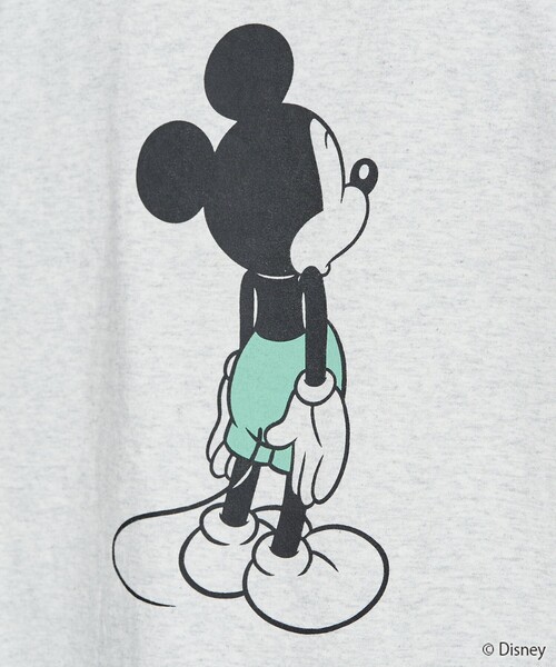FREAK'S STORE（フリークスストア）の「限定展開/別注/Mickey Mouse/ミッキーマウス/前後 プリント 半袖 Tシャツ（Tシャツ/カットソー・レディース・オフホワイト/サックスブルー/ライトベージュ/スミクロ/ライトグレー・LARGE/MEDIUM/SMALL）」の20枚目の写真