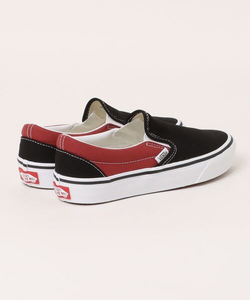 ボンボン付きのオレンジのパンプス VANS CLASSIC SLIP-ON TRI-TONE CHECKER RED VN000D5PCJH バンズ