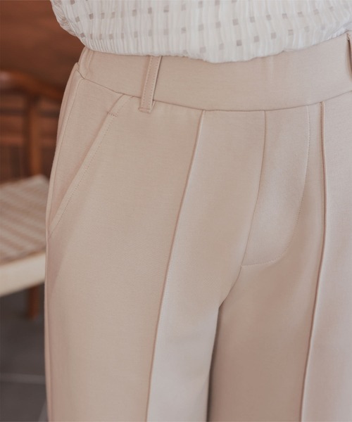 KOBE LETTUCE（コウベレタス）の「選べるサイズ 美脚ポンチワイドパンツ（スラックス・レディース・ライトブラウン/グレー/ライトベージュ/ブラック/ピンク/ブラウン・L/M/TM/PL/PM）」の21枚目の写真