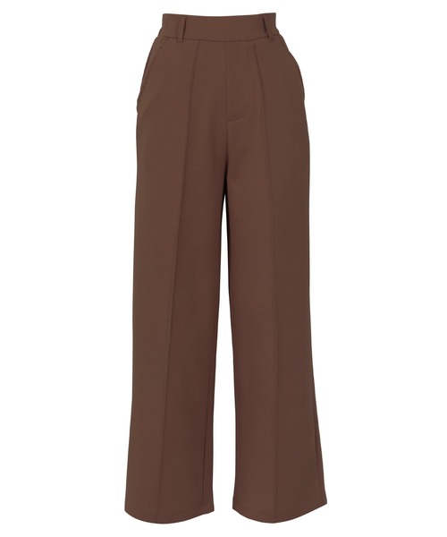 KOBE LETTUCE（コウベレタス）の「選べるサイズ 美脚ポンチワイドパンツ（スラックス・レディース・ライトブラウン/グレー/ライトベージュ/ブラック/ピンク/ブラウン・L/M/TM/PL/PM）」の7枚目の写真