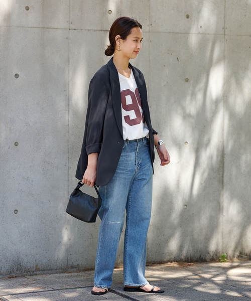 FRAMeWORK（フレームワーク）の「≪追加≫トリアセクロスセミダブルジャケット2（テーラードジャケット・レディース・ネイビー/ブラック・38/36）」の10枚目の写真