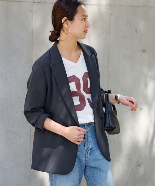 FRAMeWORK（フレームワーク）の「≪追加≫トリアセクロスセミダブルジャケット2（テーラードジャケット・レディース・ネイビー/ブラック・38/36）」の14枚目の写真